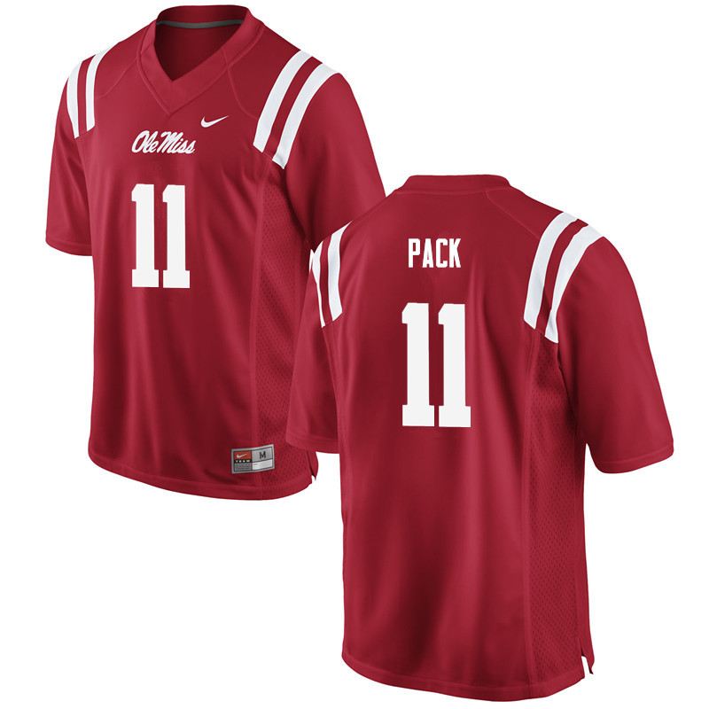 Men Ole Miss Rebels #11 Markell Pack College Football Jerseys-Red - Click Image to Close